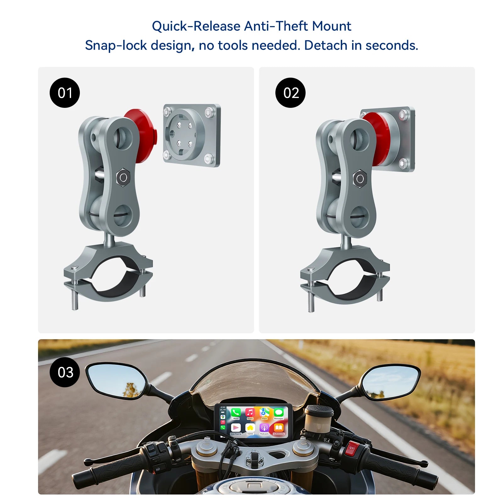 CarPlay Moto 6.25" Spedal Premium - TPMS, Antirrobo y 900 Nits