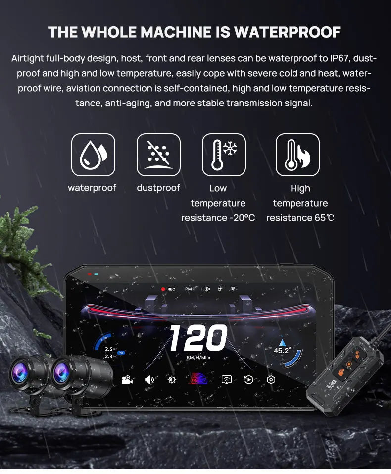 CarPlay Moto 6.25" Karadar T7 - Cámara HD, TPMS y Detección Punto Ciego