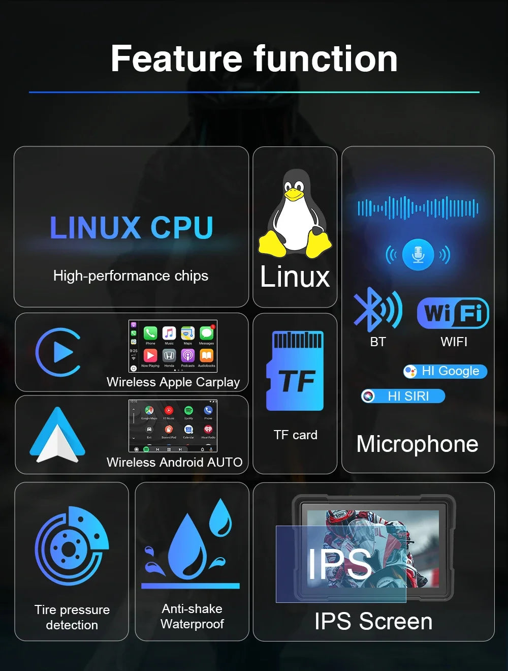 CarPlay Moto 5" GPS con WiFi 5G - Garantía 2 Años IP67