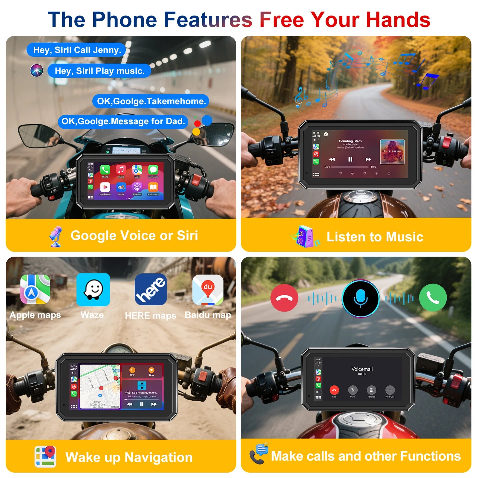 CarPlay Moto 6" Pantalla MIPI HD - WiFi Dual Band y Antirrobo