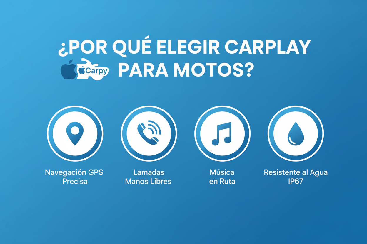Infografía beneficios CarPlay motos